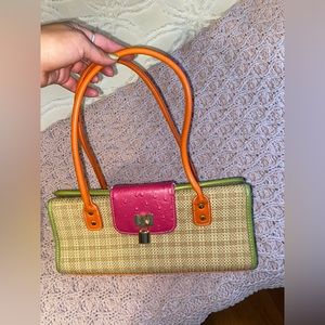 Short strap woven purse